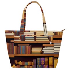 Book Nook Books Bookshelves Comfortable Cozy Literature Library Study Reading Room Fiction Entertain Back Pocket Shoulder Bag  by Maspions