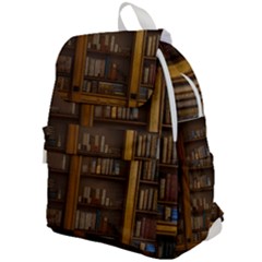 Books Book Shelf Shelves Knowledge Book Cover Gothic Old Ornate Library Top Flap Backpack