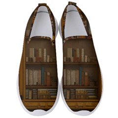 Books Book Shelf Shelves Knowledge Book Cover Gothic Old Ornate Library Men s Slip On Sneakers by Maspions