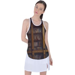 Books Book Shelf Shelves Knowledge Book Cover Gothic Old Ornate Library Racer Back Mesh Tank Top by Maspions