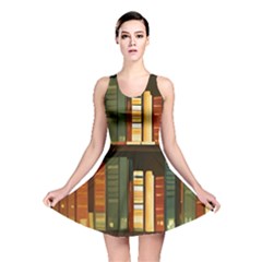 Books Bookshelves Library Fantasy Apothecary Book Nook Literature Study Reversible Skater Dress by Grandong