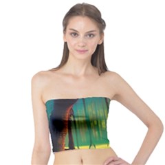 Nature Swamp Water Sunset Spooky Night Reflections Bayou Lake Tube Top by Grandong