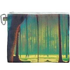 Nature Swamp Water Sunset Spooky Night Reflections Bayou Lake Canvas Cosmetic Bag (xxxl) by Grandong