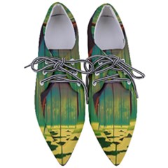 Nature Swamp Water Sunset Spooky Night Reflections Bayou Lake Pointed Oxford Shoes by Grandong