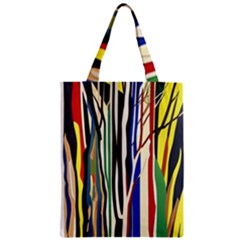 Abstract Trees Colorful Artwork Woods Forest Nature Artistic Zipper Classic Tote Bag by Grandong