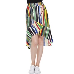 Abstract Trees Colorful Artwork Woods Forest Nature Artistic Frill Hi Low Chiffon Skirt by Grandong