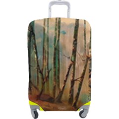 Woodland Woods Forest Trees Nature Outdoors Mist Moon Background Artwork Book Luggage Cover (large) by Grandong