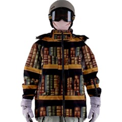 Room Interior Library Books Bookshelves Reading Literature Study Fiction Old Manor Book Nook Reading Women s Zip Ski And Snowboard Waterproof Breathable Jacket by Grandong