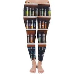 Alcohol Apothecary Book Cover Booze Bottles Gothic Magic Medicine Oils Ornate Pharmacy Classic Winter Leggings by Grandong