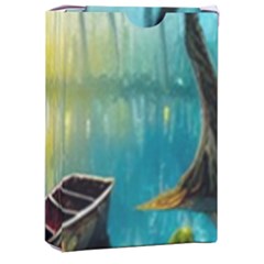 Swamp Bayou Rowboat Sunset Landscape Lake Water Moss Trees Logs Nature Scene Boat Twilight Quiet Playing Cards Single Design (Rectangle) with Custom Box