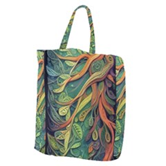 Outdoors Night Setting Scene Forest Woods Light Moonlight Nature Wilderness Leaves Branches Abstract Giant Grocery Tote by Grandong