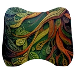 Outdoors Night Setting Scene Forest Woods Light Moonlight Nature Wilderness Leaves Branches Abstract Velour Head Support Cushion by Grandong