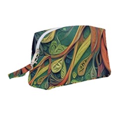 Outdoors Night Setting Scene Forest Woods Light Moonlight Nature Wilderness Leaves Branches Abstract Wristlet Pouch Bag (medium) by Grandong