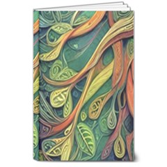 Outdoors Night Setting Scene Forest Woods Light Moonlight Nature Wilderness Leaves Branches Abstract 8  X 10  Hardcover Notebook by Grandong