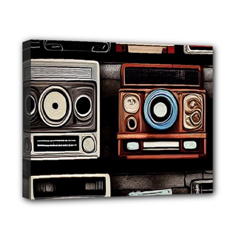 Retro Cameras Old Vintage Antique Technology Wallpaper Retrospective Canvas 10  x 8  (Stretched)