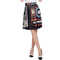 Retro Cameras Old Vintage Antique Technology Wallpaper Retrospective A-Line Skirt