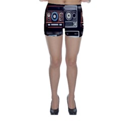 Retro Cameras Old Vintage Antique Technology Wallpaper Retrospective Skinny Shorts