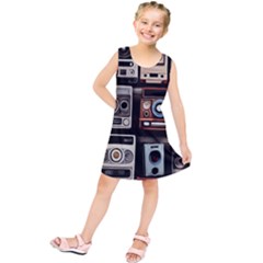 Retro Cameras Old Vintage Antique Technology Wallpaper Retrospective Kids  Tunic Dress