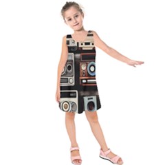 Retro Cameras Old Vintage Antique Technology Wallpaper Retrospective Kids  Sleeveless Dress