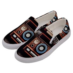 Retro Cameras Old Vintage Antique Technology Wallpaper Retrospective Men s Canvas Slip Ons