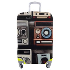 Retro Cameras Old Vintage Antique Technology Wallpaper Retrospective Luggage Cover (Medium)