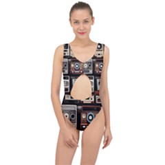 Retro Cameras Old Vintage Antique Technology Wallpaper Retrospective Center Cut Out Swimsuit