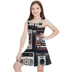 Retro Cameras Old Vintage Antique Technology Wallpaper Retrospective Kids  Lightweight Sleeveless Dress