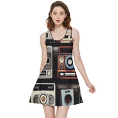 Retro Cameras Old Vintage Antique Technology Wallpaper Retrospective Inside Out Reversible Sleeveless Dress