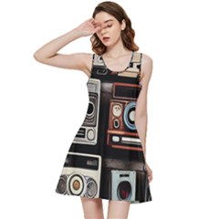 Retro Cameras Old Vintage Antique Technology Wallpaper Retrospective Inside Out Racerback Dress