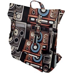 Retro Cameras Old Vintage Antique Technology Wallpaper Retrospective Buckle Up Backpack