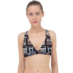 Retro Cameras Old Vintage Antique Technology Wallpaper Retrospective Classic Banded Bikini Top