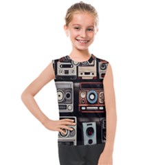 Retro Cameras Old Vintage Antique Technology Wallpaper Retrospective Kids  Mesh Tank Top