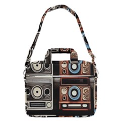 Retro Cameras Old Vintage Antique Technology Wallpaper Retrospective MacBook Pro 16  Shoulder Laptop Bag