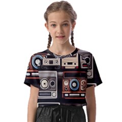 Retro Cameras Old Vintage Antique Technology Wallpaper Retrospective Kids  Basic T-Shirt