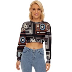 Retro Cameras Old Vintage Antique Technology Wallpaper Retrospective Lightweight Long Sleeve Sweatshirt by Grandong