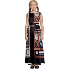 Retro Cameras Old Vintage Antique Technology Wallpaper Retrospective Kids  Satin Sleeveless Maxi Dress