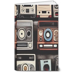 Retro Cameras Old Vintage Antique Technology Wallpaper Retrospective 8  X 10  Softcover Notebook by Grandong