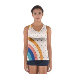 Abstract Geometric Bauhaus Polka Dots Retro Memphis Rainbow Sport Tank Top 