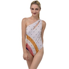 Abstract Geometric Bauhaus Polka Dots Retro Memphis Rainbow To One Side Swimsuit by Maspions