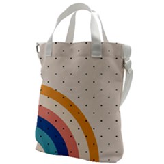 Abstract Geometric Bauhaus Polka Dots Retro Memphis Rainbow Canvas Messenger Bag