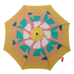 Abstract Geometric Bauhaus Polka Dots Retro Memphis Art Hook Handle Umbrellas (medium)