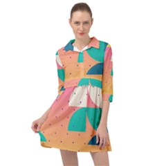 Abstract Geometric Bauhaus Polka Dots Retro Memphis Art Mini Skater Shirt Dress