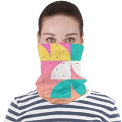 Abstract Geometric Bauhaus Polka Dots Retro Memphis Art Face Seamless Bandana (adult)