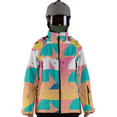 Abstract Geometric Bauhaus Polka Dots Retro Memphis Art Men s Zip Ski And Snowboard Waterproof Breathable Jacket by Maspions