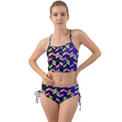 Background Pattern Geometric Pink Yellow Green Mini Tank Bikini Set by Maspions