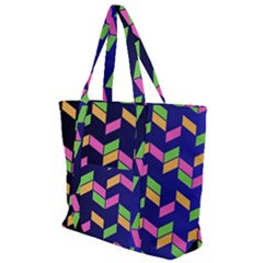 Background Pattern Geometric Pink Yellow Green Zip Up Canvas Bag by Maspions