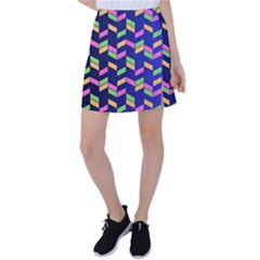 Background Pattern Geometric Pink Yellow Green Tennis Skirt