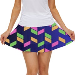 Background Pattern Geometric Pink Yellow Green Women s Skort by Maspions