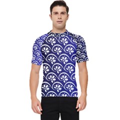 Pattern Floral Flowers Leaves Botanical Men s Short Sleeve Rash Guard by Maspions