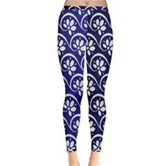 Pattern Floral Flowers Leaves Botanical Inside Out Leggings